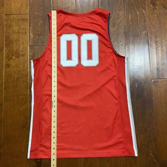 Nike Throwback NCAA Ohio State Buckeyes OSU #00 Basketball Jersey Red Mens Large - Picture 8 of 8